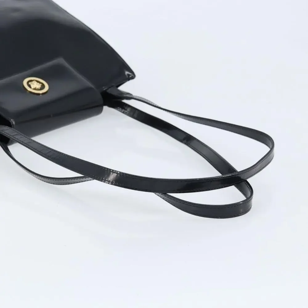 Gianni Versace Patent Leather Tote Bag Black
